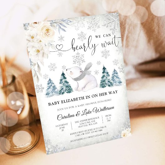 Winters Polar Beer Baby Shower Uitnodiging