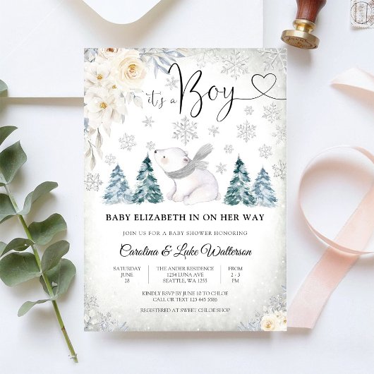 Winters Polar Beer Baby Shower Uitnodiging