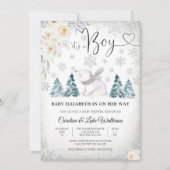 Winters Polar Beer Baby Shower Uitnodiging (Voorkant)