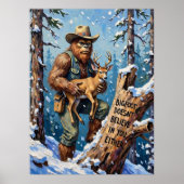 Winter's Quiet Companion: Bigfoot en de fawn Poster (Voorkant)