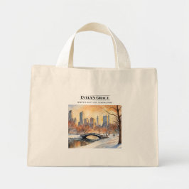Winter's Quiet Joy, Central Park Boodschappentas Mini Tote Bag