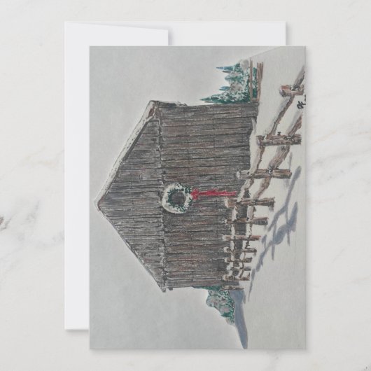 Winters Schuur Feestdagenkaart (Voorkant)