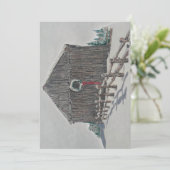 Winters Schuur Feestdagenkaart (Staand voorkant)