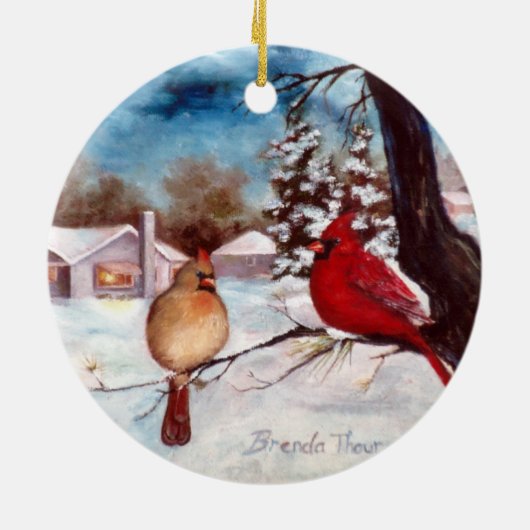 Winters Serenity Cardinaal Ornament (Achterkant)
