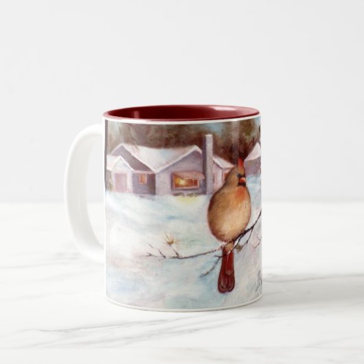 Winters Serenity Kardinaal Omslag rond Mok (Voorkant links)