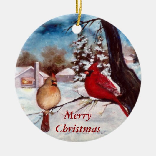 Winters Serenity kerstversiering Keramisch Ornament (Voorkant)