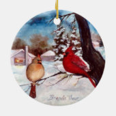 Winters Serenity kerstversiering Keramisch Ornament (Achterkant)
