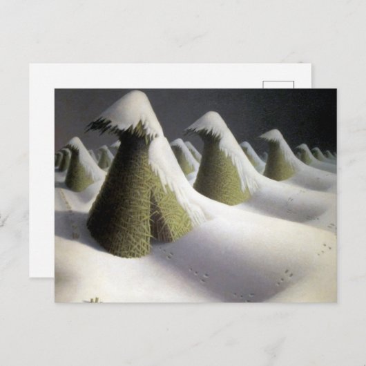 Winter's Silent Walk,January by Grant Wood Briefkaart (Voorkant / Achterkant)