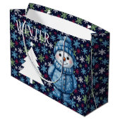 Winters sneeuwman  groot cadeauzakje (Achterkant Gekanteld)