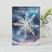 Winter's Sneeuwvlok Elegantie Kerstfeest Kaart (Staand voorkant)