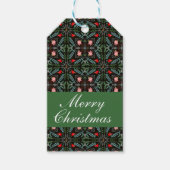 Winters Sneeuwvlokken, Poinsettia's, Kardinalen Cadeaulabel (Voorkant)