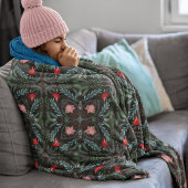 Winters Sneeuwvlokken, Poinsettia's, Kardinalen Fleece Deken