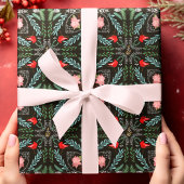 Winters Sneeuwvlokken, Poinsettia's, Kardinalen Inpakpapier Vel