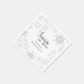 Winters Sneeuwvlokken Sneeuw in Love Bruidscadeau Servet (Hoek)