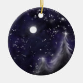 Winters starry night - romantic Holiday snow scene Keramisch Ornament (Voorkant)