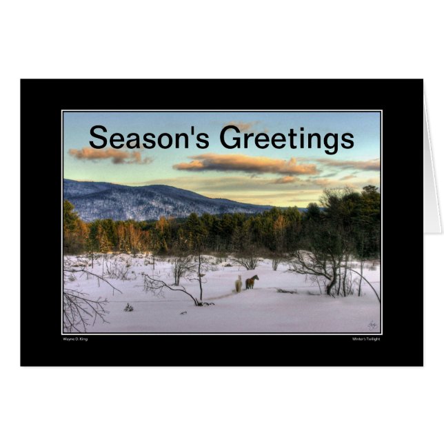 Winters Twilight Seasons Groeten Vakantie Kaart (Voorkant Horizontaal)