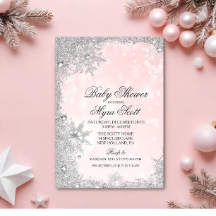 Winters vakantie baby shower uitnodiging