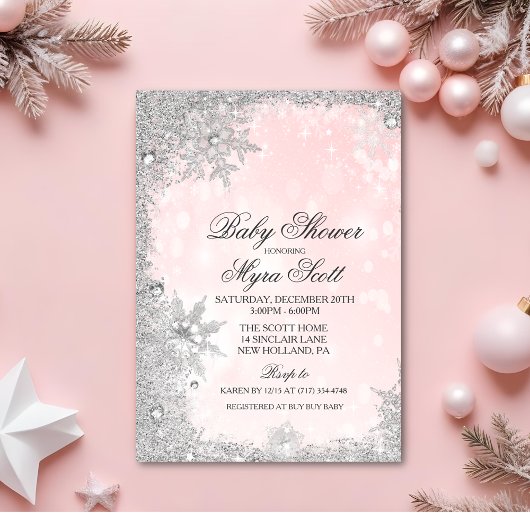 Winters vakantie baby shower uitnodiging