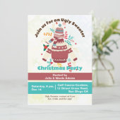 Winters Vakantie Grappig Lelijke Trui Kerstfeest Kaart (Staand voorkant)