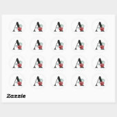 Winters vakantie initiaal sticker letter A (Vel)