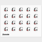 Winters vakantie initiaal sticker letter G (Vel)