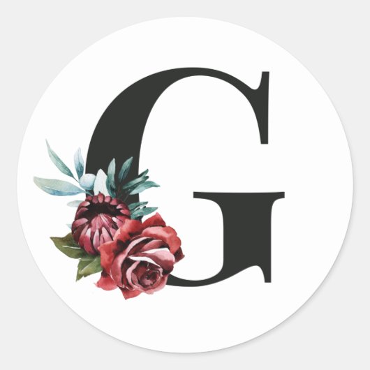 Winters vakantie initiaal sticker letter G (Voorkant)