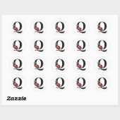 Winters vakantie initiaal sticker letter Q (Vel)