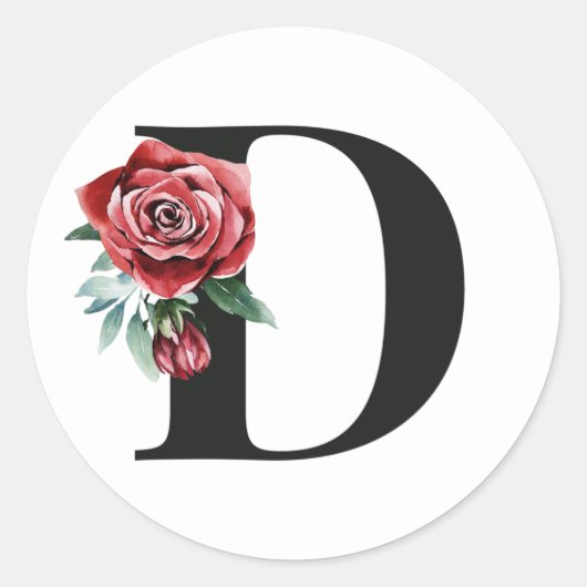 Winters vakantie initialen sticker letter D (Voorkant)