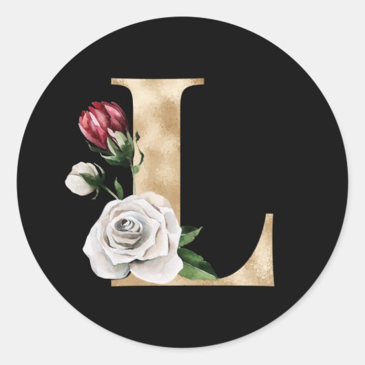 Winters vakantie initialen sticker letter L (Voorkant)