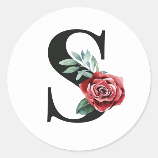 Winters vakantie initialen sticker letter S (Voorkant)