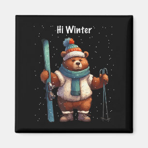Winters vakantie Skiloper Dier Kerstmis Ski Skispo Magneet