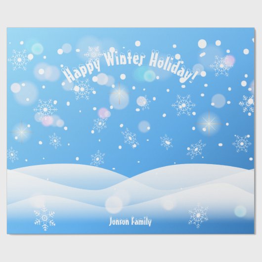 Winters vakantie sneeuwvlokken wensen XMAS Persoon Cadeaupapier (Vlak)