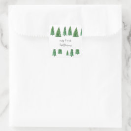 Winters vakantielandschap schoonheid vierkante sticker