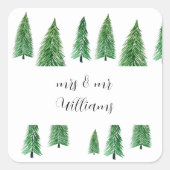Winters vakantielandschap schoonheid vierkante sticker (Voorkant)