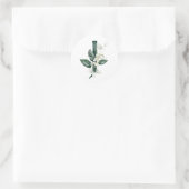 Winters vakanties MONOGRAM witte bessen  Ronde Sticker (Tas)