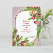 Winters Vogel Kerstkaart (Staand voorkant)