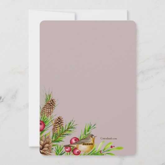 Winters Vogel Kerstkaart (Achterkant)