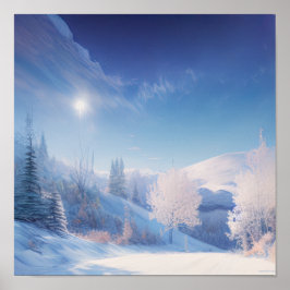 Winters vreedzame heuvels poster