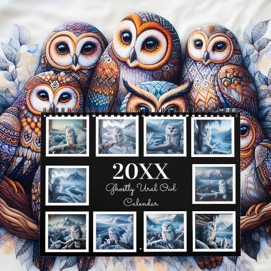 Winter's Whisper: Een jaar met de Oeral Uil 20XX Kalender