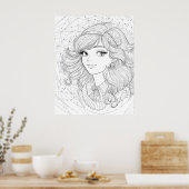 Winter's Whisper: Een portret van Whimsy Poster (Keuken)