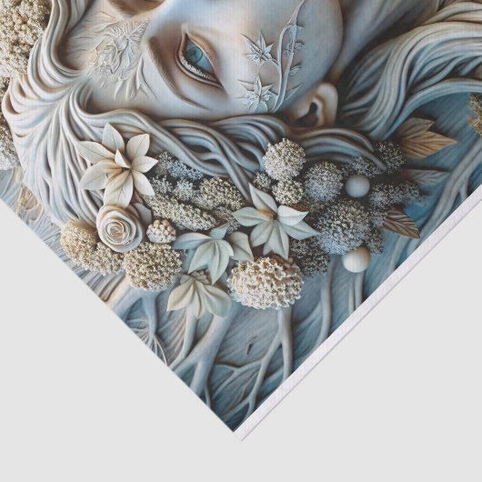 Winter's Whisper Eetherische Godin Decoupage Tissuepapier (Detail)