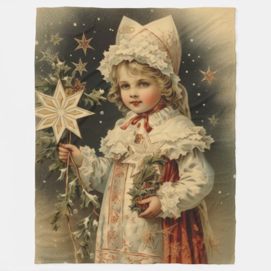 Winter's Whisper Vintage Kerstdeken Fleece Deken (Voorkant)