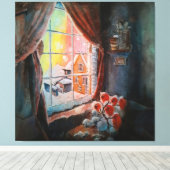 Winter's Whispers - Sneeuwgebonden Serenity Art Pr Canvas Afdruk (Insitu (Houten vloer))