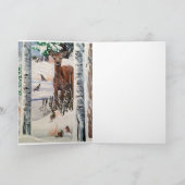 Winters Wolf Wenskaart Feestdagen Kaart (Binnen)