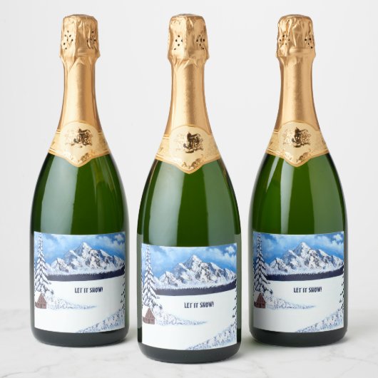 Winters Wonder Sparkling Wine Fleslabels Wijnetiket (Flessen)