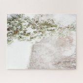 Winters wonderland, Dennenboom, Sneeuw Legpuzzel (Horizontaal)