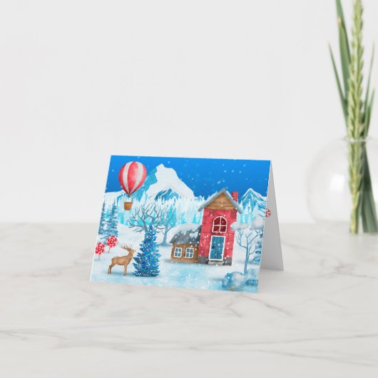 Winters wonderland feestdagen kaart (Voorkant)