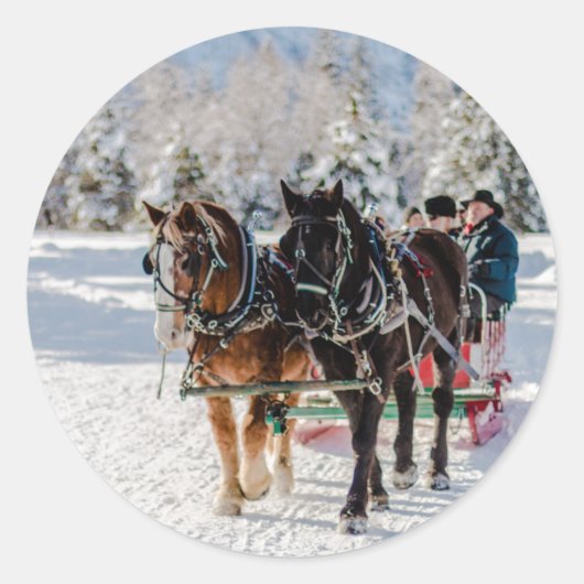 Winter's Wonderland Ronde Sticker (Voorkant)