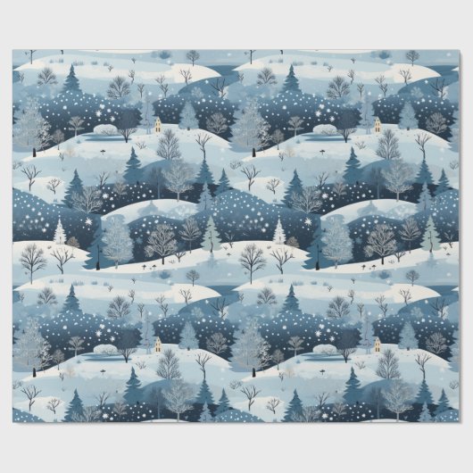 Winter's Wonderland Scene Cadeaupapier (Vlak)