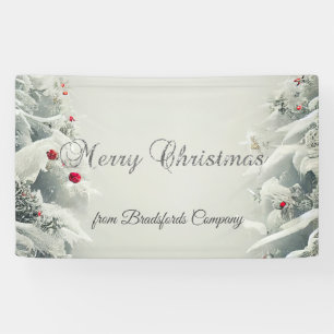 Winters wonderland, Sneeuw van lichtslingers Spandoek
